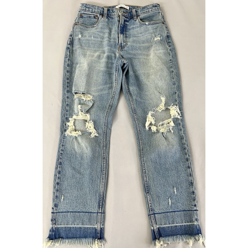 Abercrombie & Fitch High Rise Mom Jean Sz 28/6 R Distressed Women's